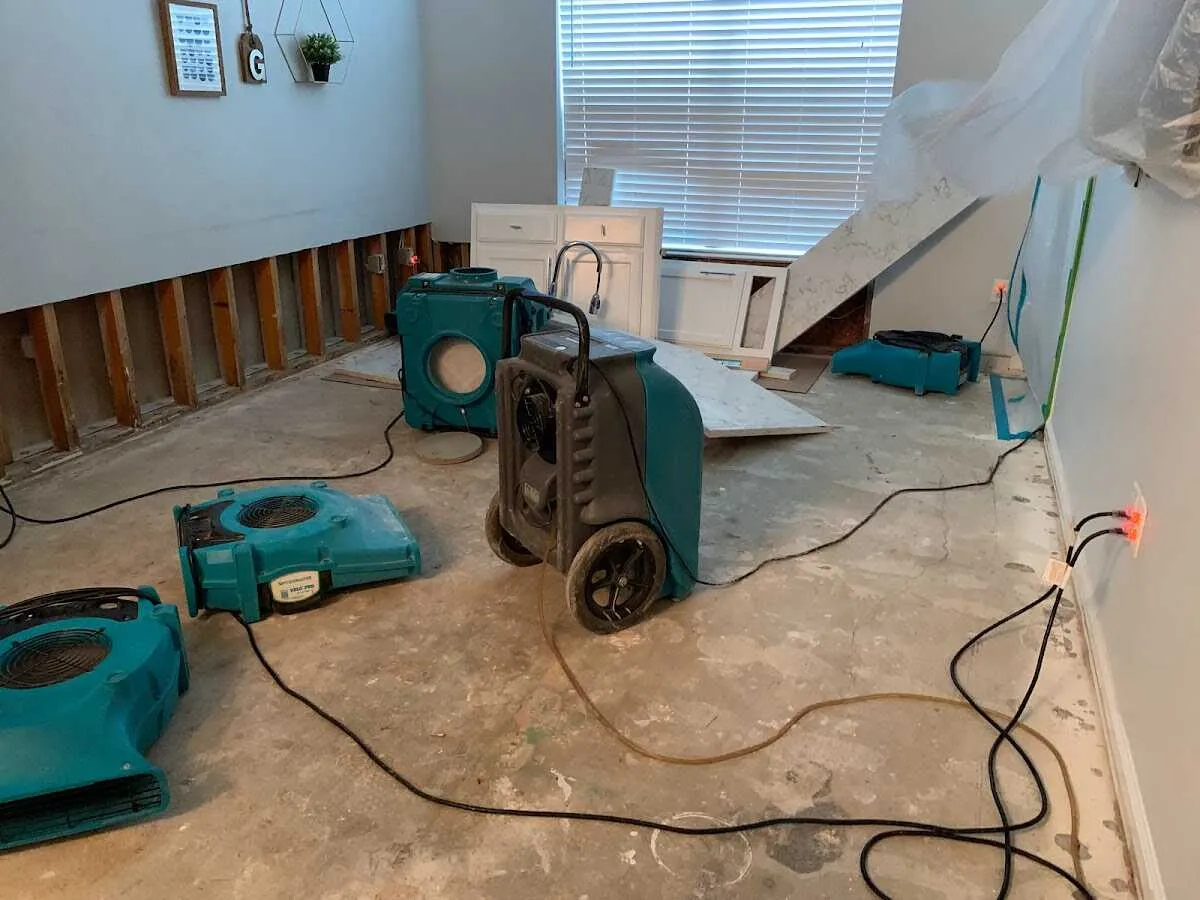 Dehumidifier in flood-cut room for Water Extraction & Removal in Pineville